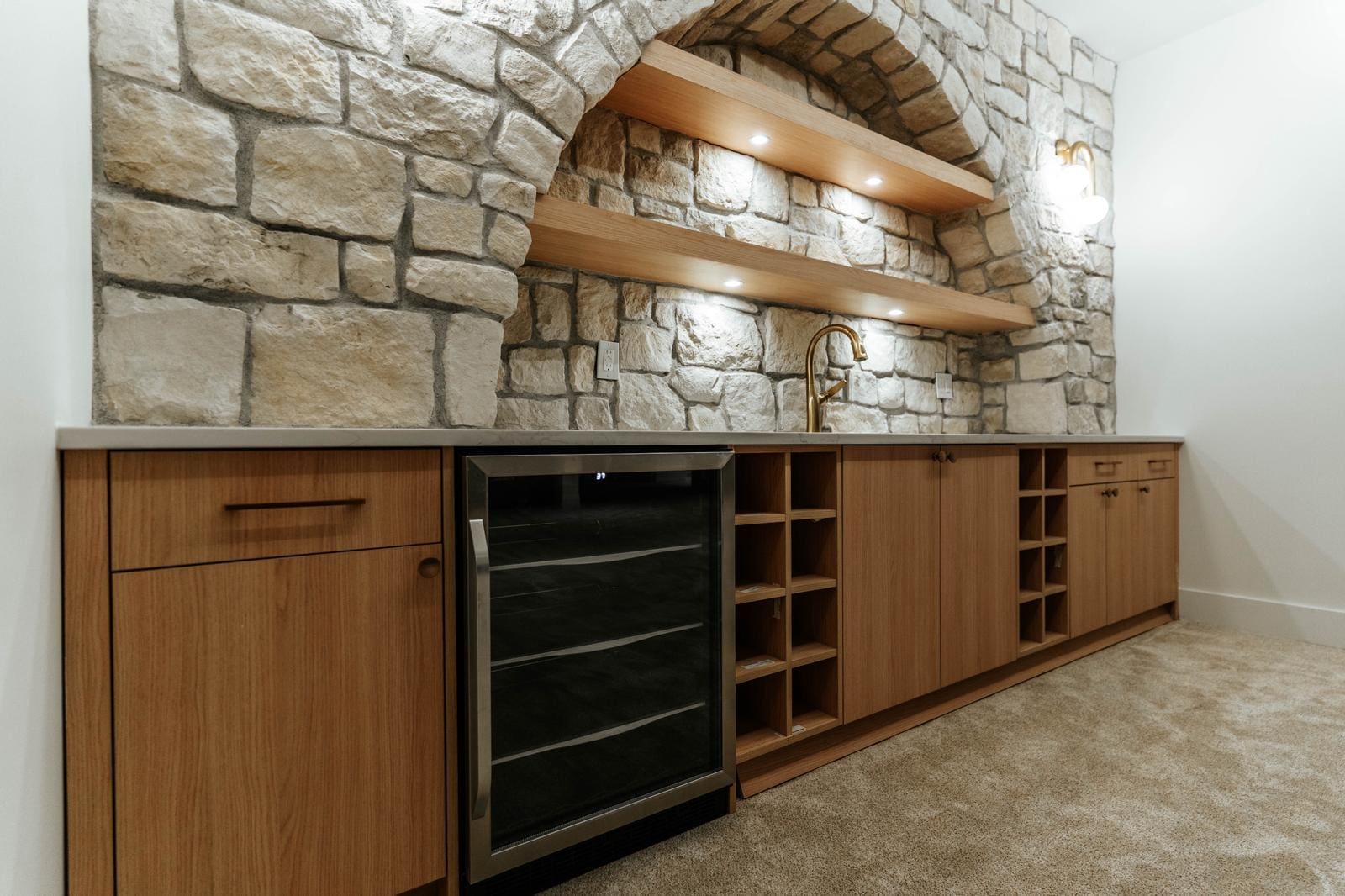 Basement Bar Under Shelf Puck Lighting - Verde Electrical Ltd