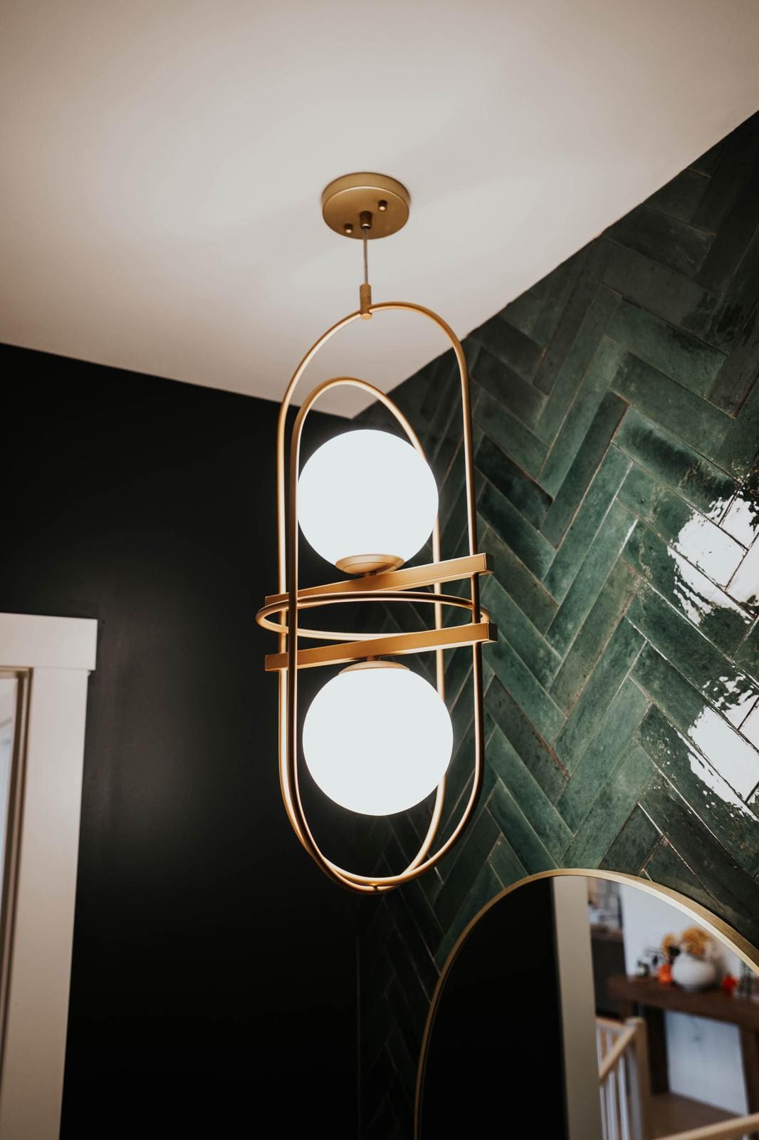 Bathroom Modern Brass Pendant Light Fixture - Verde Electrical Ltd