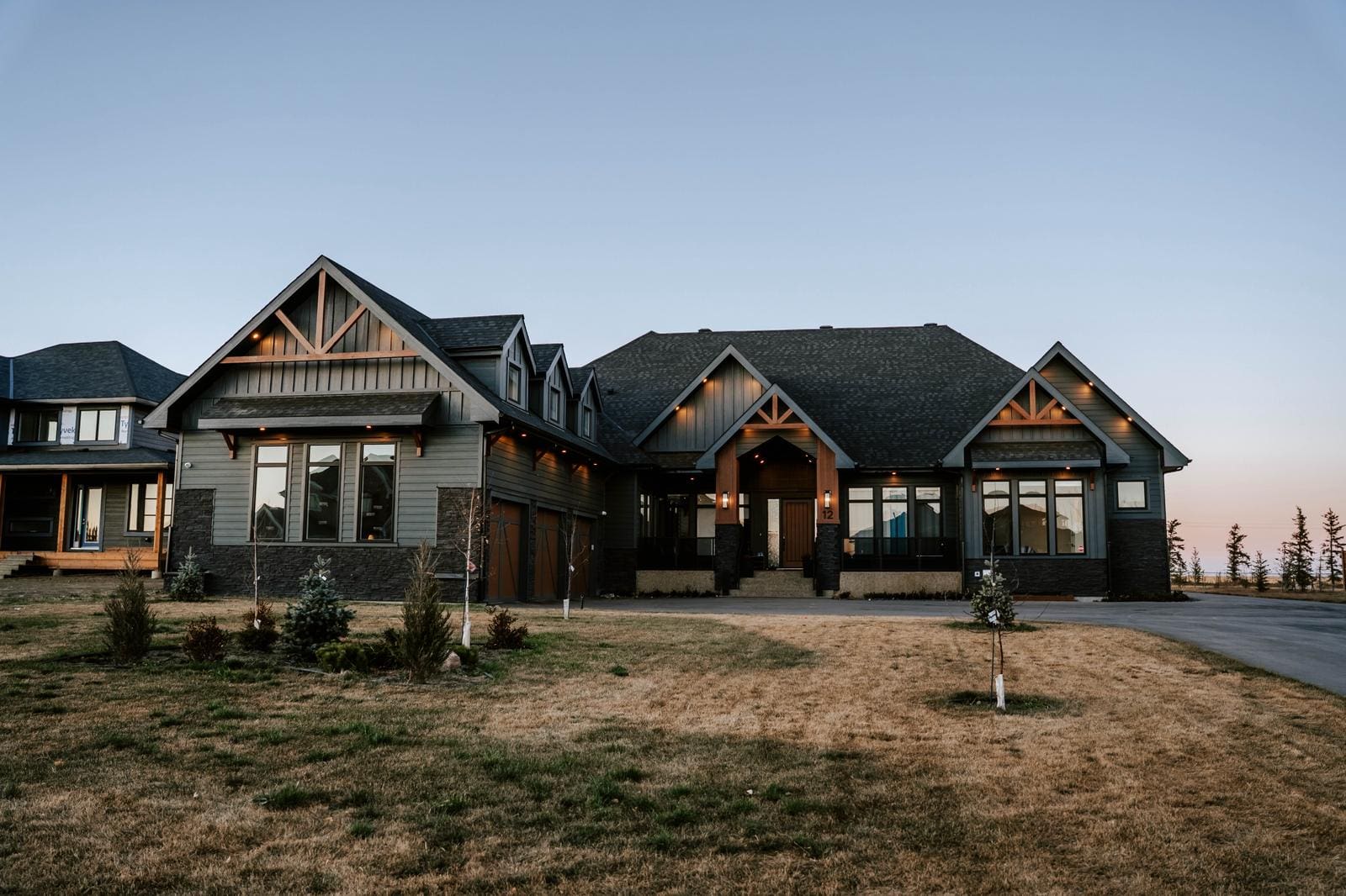 Exterior Soffit Lighting Dusk Home - Verde Electrical Ltd