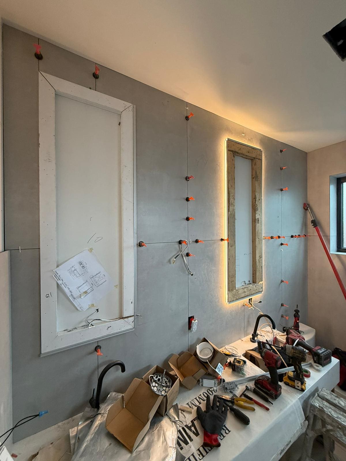 Led Backlit Mirror Framing Install - Verde Electrical Ltd